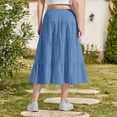 thumbnail image 5 of Lutiedan Girls' Maxi Skirts Tiered Elastic Waist Drawstring Flowy Skirts Ruffle Pleated Casual Summer Long Skirts Size 3-15, 5 of 7