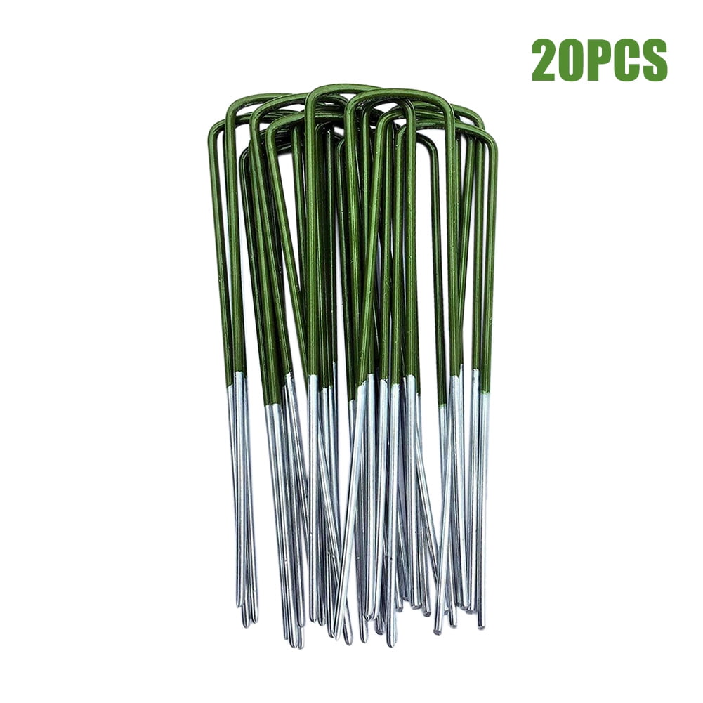ASCZOV Half Green Artificial Grass Turf U Shaped Garden Stake UShaped