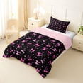 thumbnail image 2 of Feelyou Bowknot Twin Comforter Sets, Black Pink Bedding Set, 2 Pieces, 2 of 7