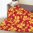 thumbnail image 6 of Honeii Red Vintage Flowers Print Fleece Blanket - Throw Blanket for Bed, Sofa, Couch, Camping, and Travel , Microplush Ultra Soft Warm Blanket-40"x30", 6 of 7