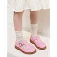 thumbnail image 5 of DADAWEN Girl's Mary Jane T-Strap Flats Dress Shoes Princess Shoes School Uniform Shoes Picture Day Shoes Pink 2 Little Kid, 5 of 6