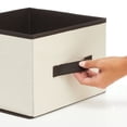 thumbnail image 4 of mDesign Foldable Fabric Bin for Cube Organizer - 4 Pack - Cream/Espresso Brown, 4 of 8