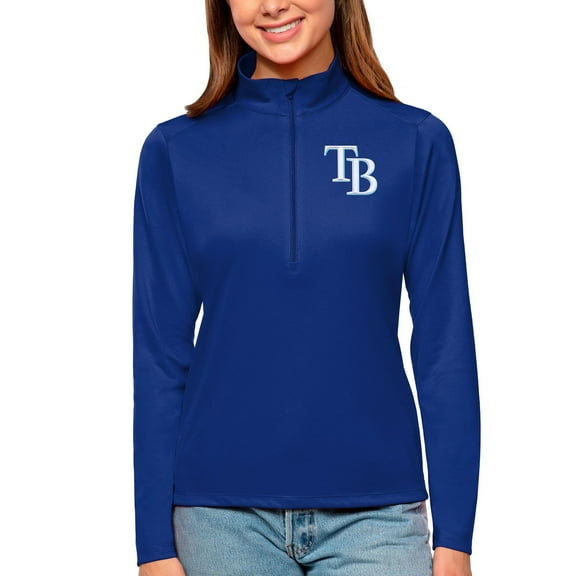 Women's Antigua Royal Tampa Bay Rays Tribute Quarter-Zip Pullover Top