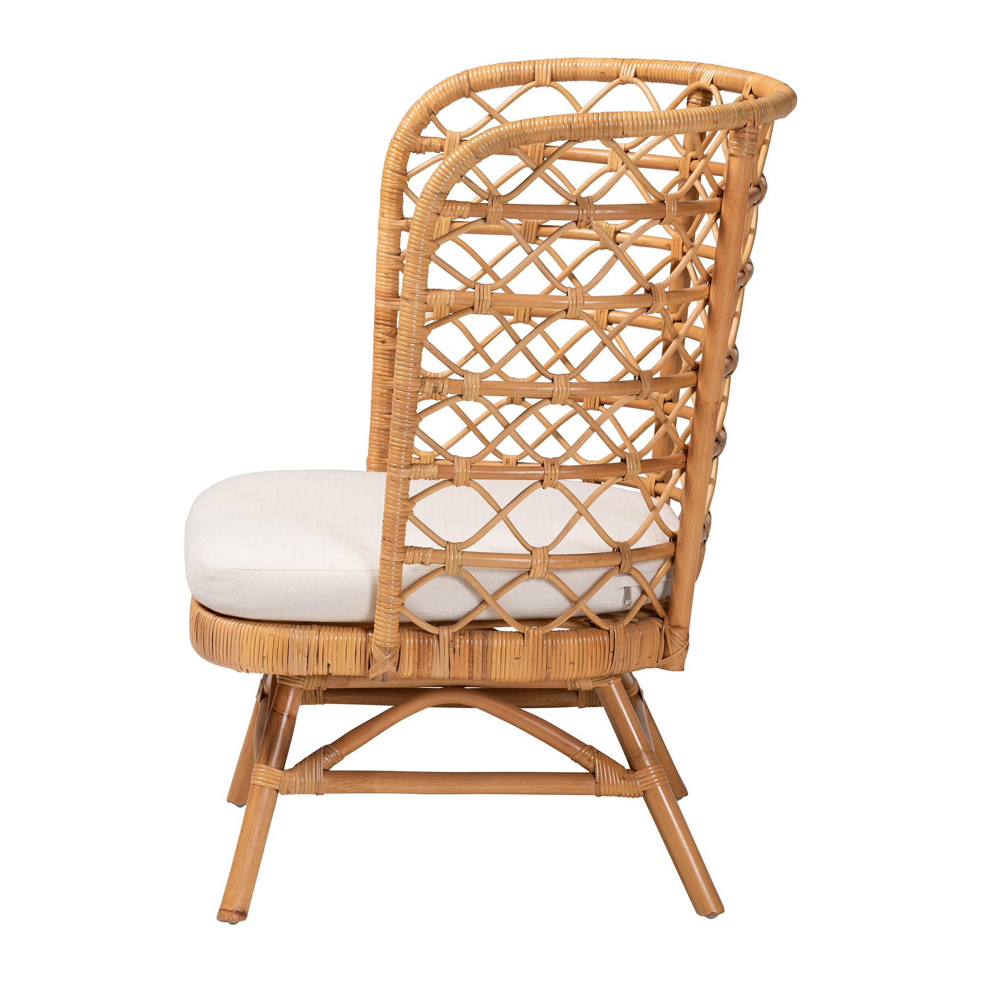 bali & pari Tania Boho Accent Chair, Light Honey