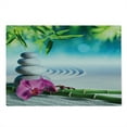 thumbnail image 2 of Spa Cutting Board, Sand Orchid and Massage Stones in Garden Sunny Day Yoga, Decorative Tempered Glass Cutting and Serving Board, Large Size, Blue Fern Green Fuchsia, by Ambesonne, 2 of 5