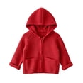 thumbnail image 3 of Abtuhar Boys and Girls Fall Winter Hooded Casual Outerwear and Jackets Solid Zip Up Raglan Sleeve Coat with Side Pockets, 3 of 5