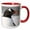 Red/White, variant on 3drose, Portrait of the Head Gentoo Penguin, 11oz Two-tone Green Mug