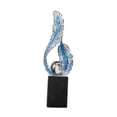 thumbnail image 3 of Escultura decorativa de bola, estatua de pluma, adorno artístico, regalo coleccionable, resina Azul, 3 of 9