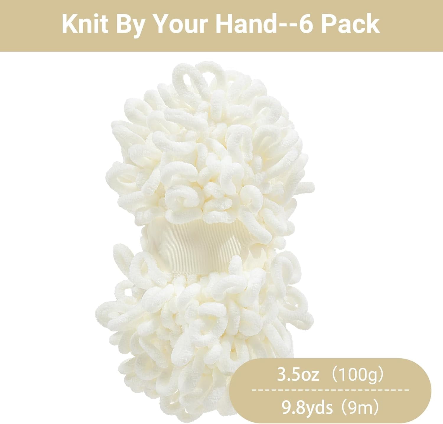 Bulky Loop Yarn for Finger Knitting Soft,Off The Hook Loop Yarn,No-Needle Craft Chenille Yarn for Crocheting,Tie Dyed Hand-Knitting Yarn,6 Pack (9.8 yds,3.5 oz Each Skein)