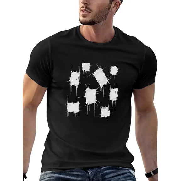 Men's Abstract Distressed Geometric Square Graphic T-Shirt