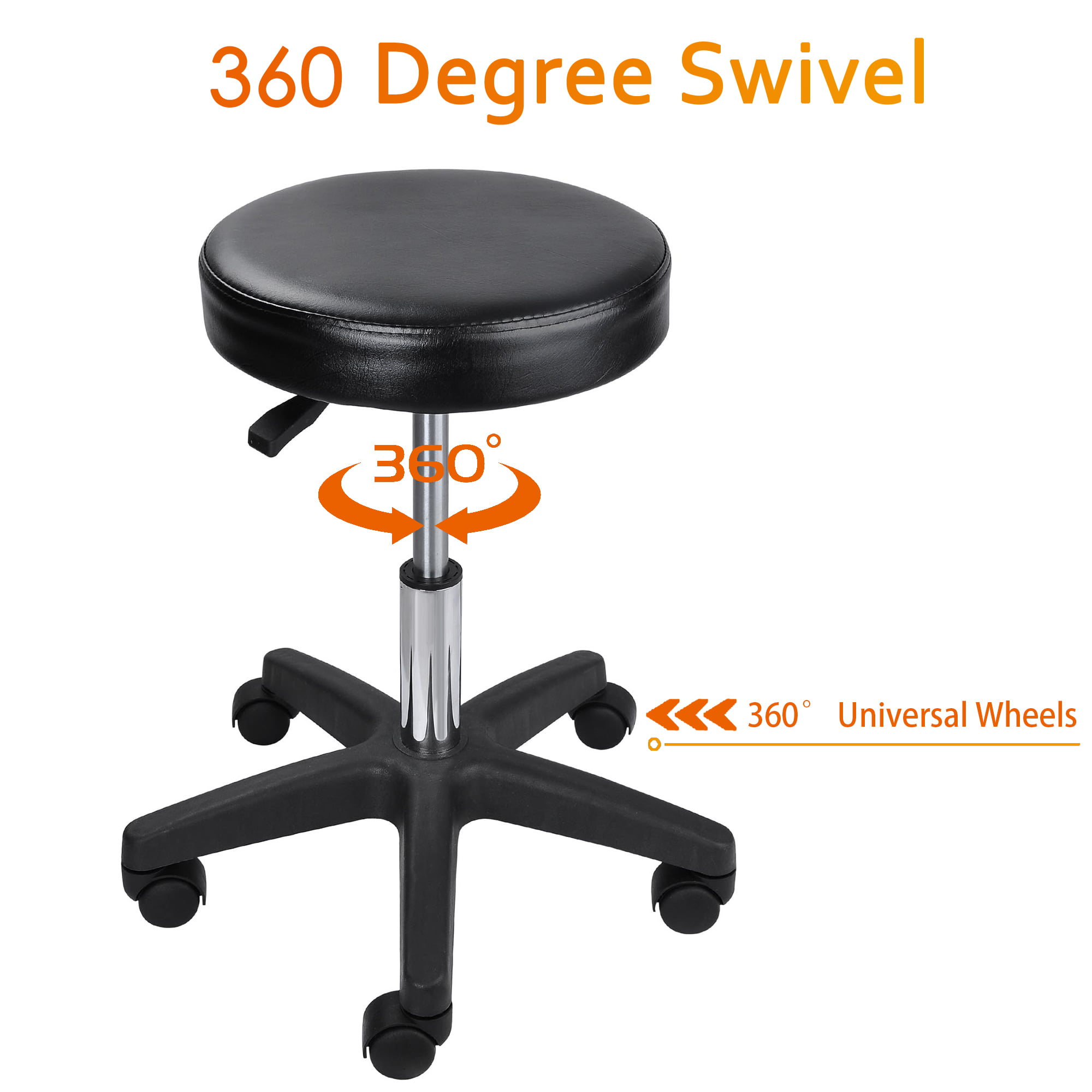 US Adjustable 360° Rolling Saddle Stool Home Office Bar Stool with 5 casters New 