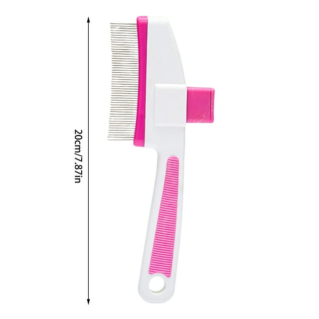 Pet Hair Removal Comb Flea Comb Cat Brush With Release Button Cat Grooming Brushes For Indoor Cats Shedding Cleaning Shedding Pet Hair Remover For Dogs Cats Pet Grooming Brush T