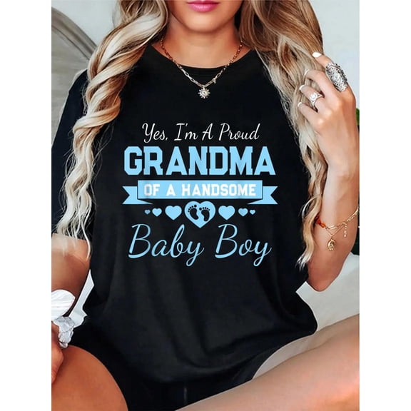New Baby Announcement Boy 1st Time Grandma T-Shirt