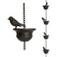 thumbnail image 2 of Cadena de lluvia móvil con pájaros en vasos de 2,4 m | Drenaje de agua de lluvia decorativo para exteriores con colibríes | Acabado negro antiguo para decoración de jardín, porche y patio, 2 of 8