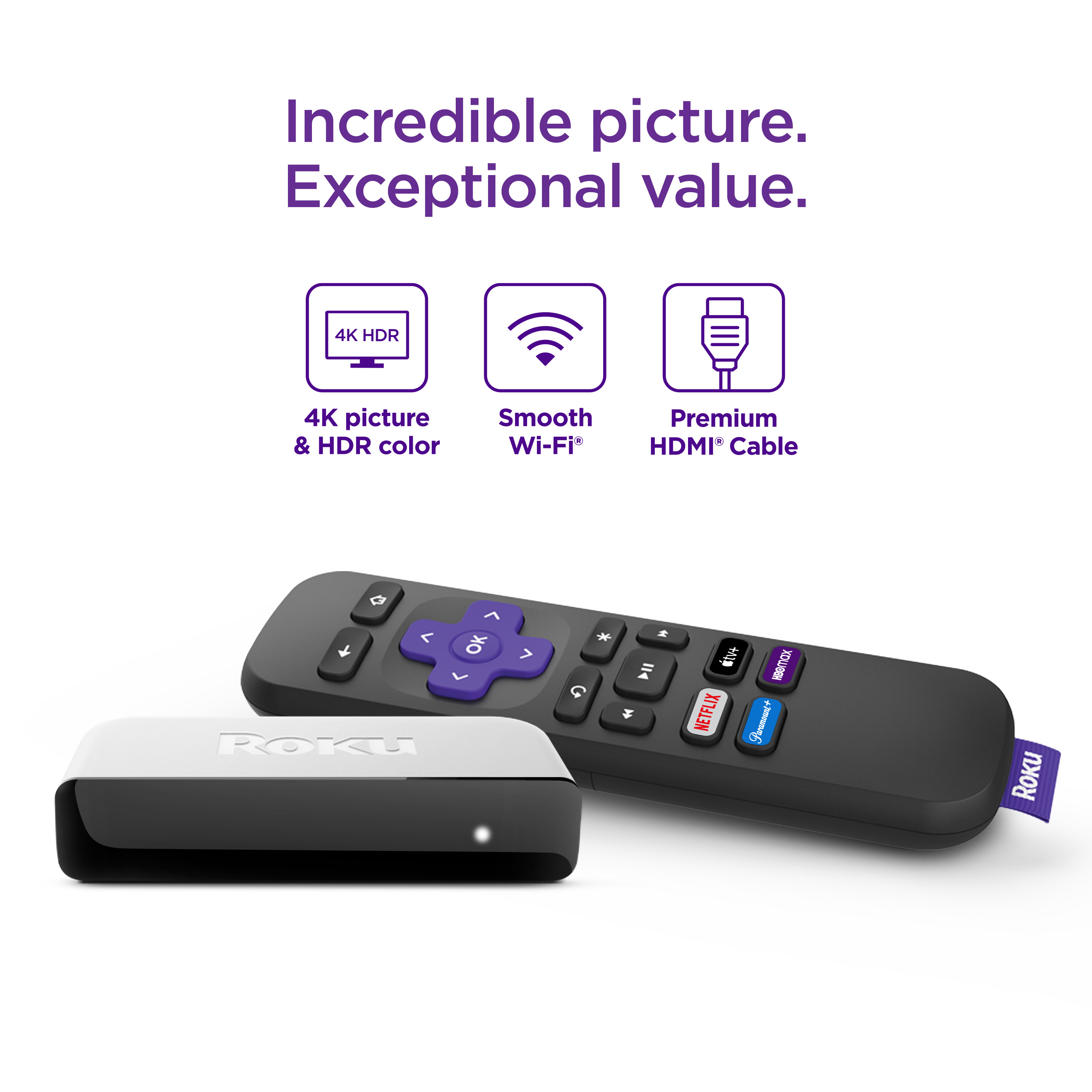 Roku Premiere 4K/HDR Streaming Media Player with HDMI Cable photo 2
