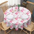 thumbnail image 3 of Pink Breast Cancer Round Tablecloth 60"x60",Wrinkle Wipeable Table Cloth for Kitchen Dining Room Picnic Patio Party, 3 of 6