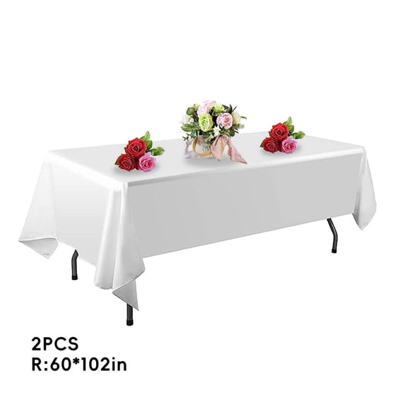 AUQ 2026 New 6Pcs Table Cloth Soft Touch Tablecloths Wrinkle Free Easy Care Table Covers Style2 for Dining Party Banquet Feast 60X102In