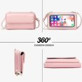 thumbnail image 3 of Bolso Bandolera para Teléfono Celular Mujer con Protección RFID Bolso con Pantalla Táctil Cartera de Cuero PU Monedero Mujer Tarjetero de Formato Largo con Correa para el Hombro y Correa para la Muñec, 3 of 5