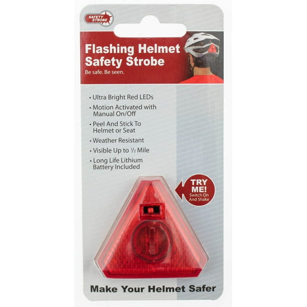 SAFETY STROBE Flashing Bike Helmet Rear Light Red LED Peel and Stick