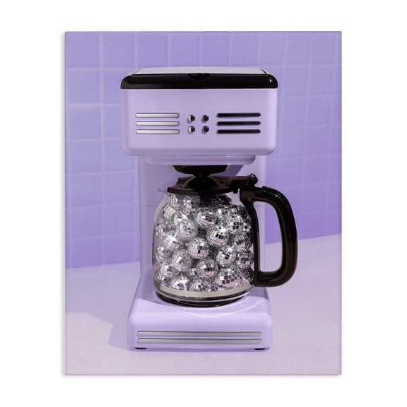 Stupell Industries Disco Coffee Maker over Purple Canvas Wall Art, design by LISH Creative