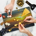 thumbnail image 4 of Clouds Cutting Board, Sunset Scenery over the Clouds Imaginary Secret Weather Lands Natural Wonders on Earth, Decorative Tempered Glass Cutting and Serving Board, Large Size, Orange, by Ambesonne, 4 of 5