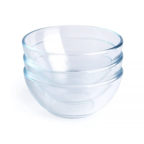 Round Tempered Glass Bowl - 5" x 3PCS