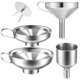 thumbnail image 1 of Embudo de cocina de acero inoxidable de 4 piezas apto para frascos de vidrio y condimentos para transferir líquidos, 1 of 7