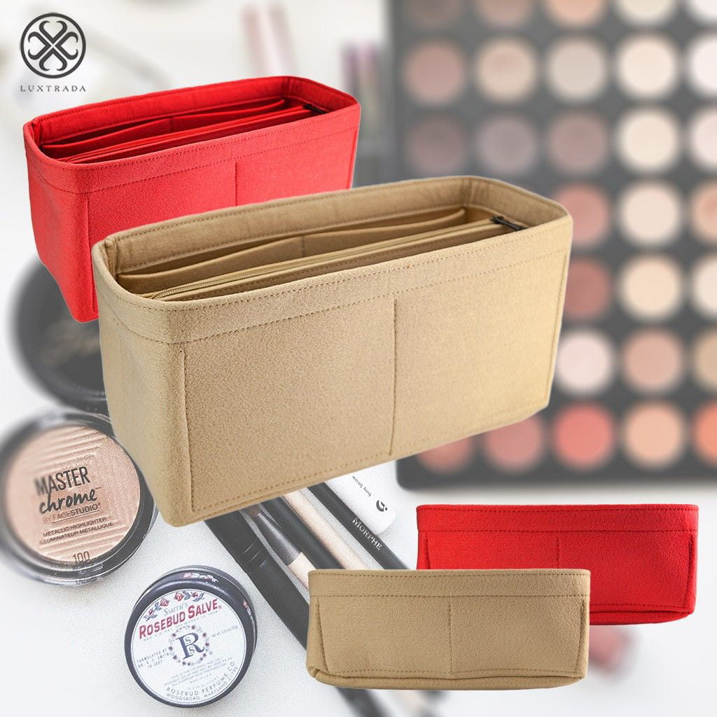 Luxtrada Travel Felt Insert Handbag Organizer Compartment Purse Large Liner  Makeup Cosmetic Pouch Storage Tote Bag for Women, L, Red 