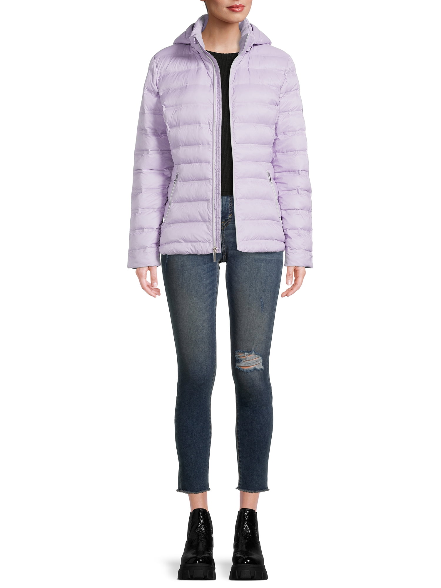 Time and Tru Women’s and Plus Puffer Bubble Jacket