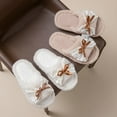 thumbnail image 7 of Xfvqtps Fluffy Slippers for Women Lace Bow Winter Warm Open Toe Slip on Furry Cozy Indoor and Outdoor Plush Shoes Beige, 7 of 7