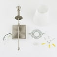 thumbnail image 3 of Pathson 2PCS Classic Wall Sconce with Flared White Textile Lamp Shade Brushed Stand for Bedroom Living Room, 3 of 8