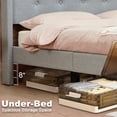 thumbnail image 4 of TrumanPick King Bed Frame with Fabric Upholstered Headboard for Bedroom No Box Spring Needed 1000 LBS Load Capacity, 80"L x 78"W x 41"H-Gray, 4 of 8