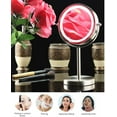 thumbnail image 6 of OVENTE 6" Lighted Vanity Mirror, Table Top, 1X 7X Magnification, Double Sided Spinning, Nickel Brushed MLT60BR1X7X, 6 of 11