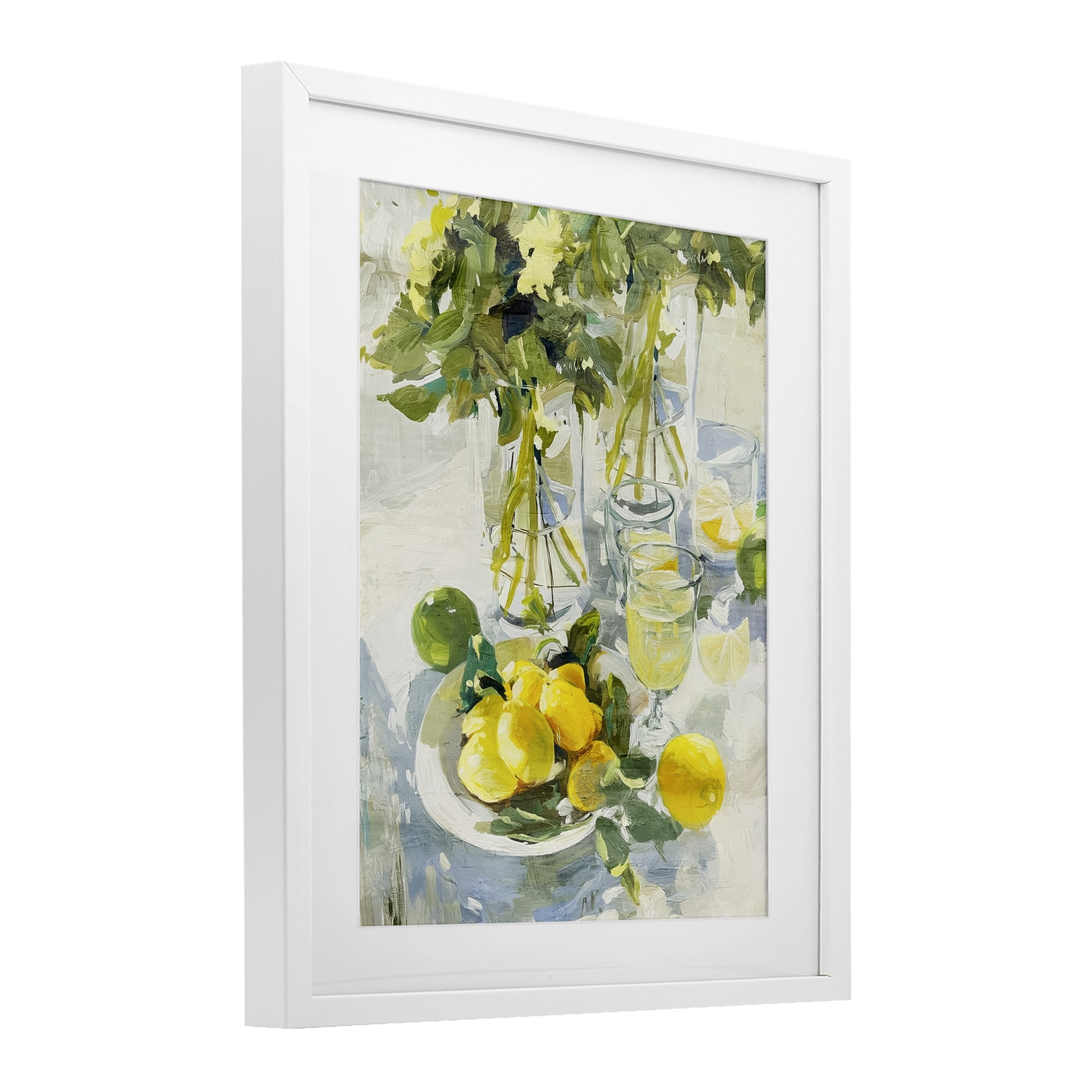 Stupell Industries Fresh Kitchen Lemons Spread White Framed Print Under Glass, design by Annabelle Hall