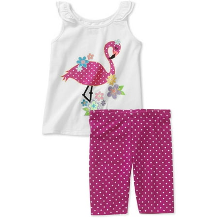 Healthtex Baby Girls 2 Piece Ruffle Tank and Dot Short Set