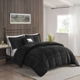 thumbnail image 4 of Bed In A Bag, 4-Piece King Plush to Sherpa Down Alternative Comforter Set,Black/Black, Black Cotton Bedding Set,Polyester Bed Sheet Set, Household Supplies & Décor Bedding Bedding Sets, 4 of 17