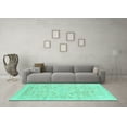thumbnail image 3 of Ahgly Company Machine Washable Indoor Rectangle Abstract Turquoise Blue Modern Area Rugs, 2' x 3', 3 of 4