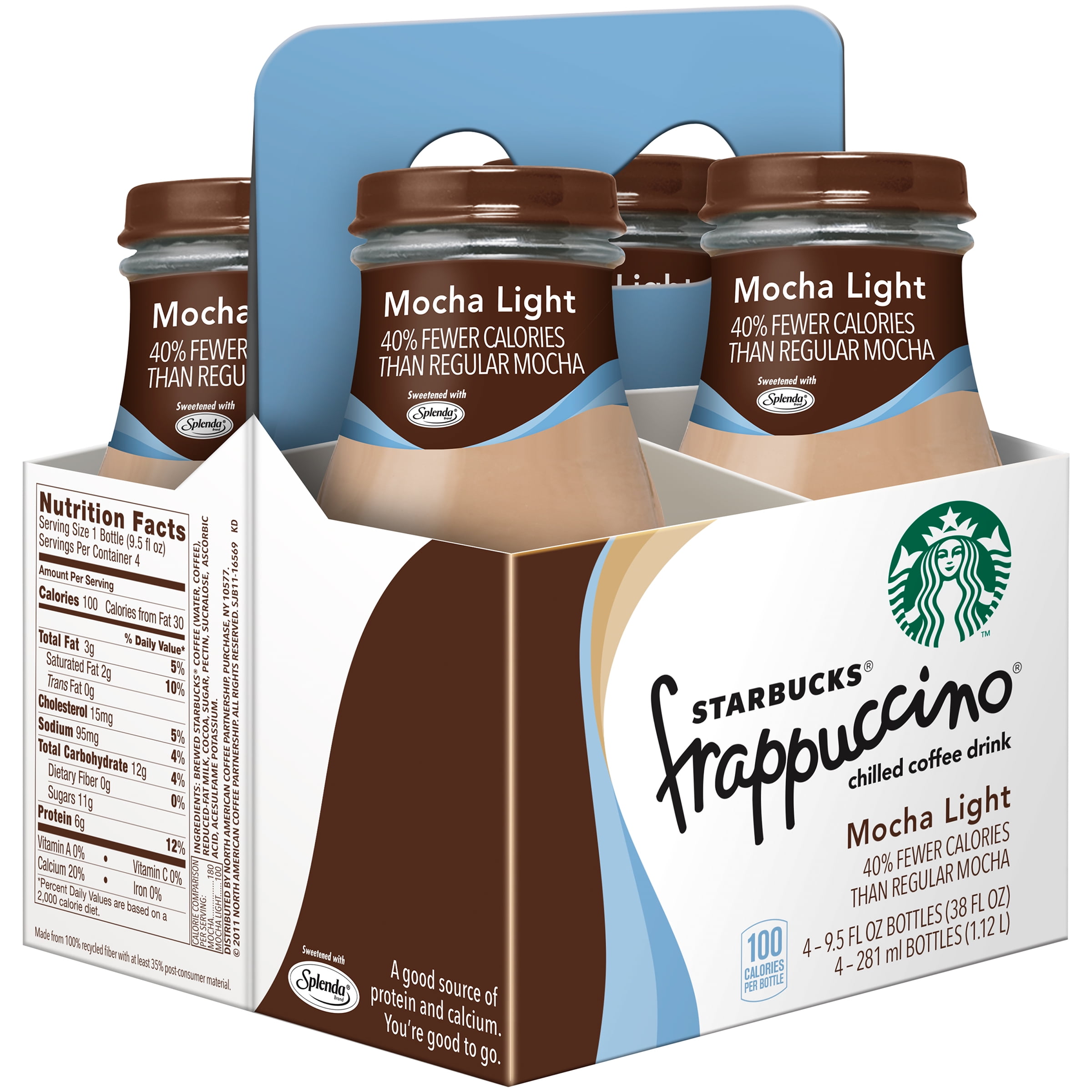 Starbucks Frappuccino Mocha Light Coffee Drink, 9.5 Fl. Oz., 4 Count ...