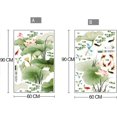 thumbnail image 3 of Calcomanía decorativa de pared con diseño de flor de loto, pájaro y pez, para sala de estar, de PVC, arte decorativo, pintura grande extraíble, estilo chino., 3 of 5