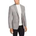 thumbnail image 1 of LAUREN RALPH LAUREN Mens Lexington Wool Blend Window Pane Two-Button Blazer, Light Gray, 38R, 1 of 6