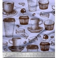 thumbnail image 1 of Soimoi Cotton Cambric Fabric Burger,Cupcake & Cups Print Fabric by the Yard 42 Inch Wide, 1 of 1