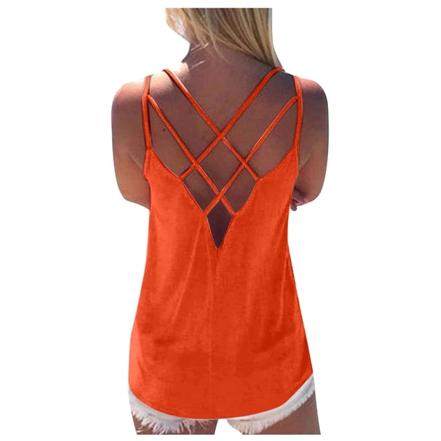 LSLJS Débardeurs à Bretelles Spaghetti pour Femmes Mode pour Femmes Gilet Uni Col Rond Ample Sans Manches Chandail à Enfiler Hauts Blouse