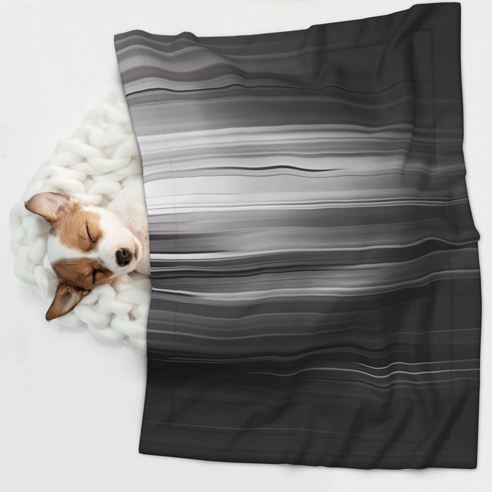 Naloa Monochrome Abstract Lines Dog Blanket, 3 Sizes Cat Blanket for Indoor Cats Large Medium Small Dog Gifts-Medium