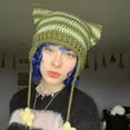 thumbnail image 6 of Yokua Cartoon Striped Knit Beanie Hat Y2K Star Party Photo Props Hot Girl Teens, 6 of 21