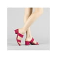 thumbnail image 6 of BLISSFUL STEP Women's Shoes Dual Straps Mid Block Heel Slide Sandals Hot Pink 8.5, 6 of 8