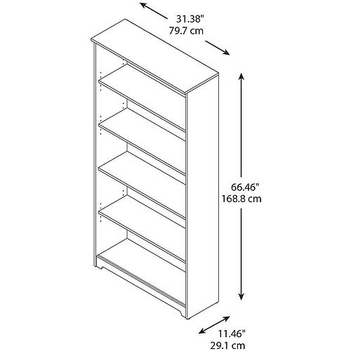 Bush Furniture Cabot 5-Shelf Bookcase, Multiple Colors