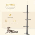 thumbnail image 3 of 102" Grey Floor to Ceiling Cat Tree with Perches & Scratching Posts - Tall Cat Tower for Living Room & Playful Kittens - Durable E1 Particle Board Design, 3 of 7