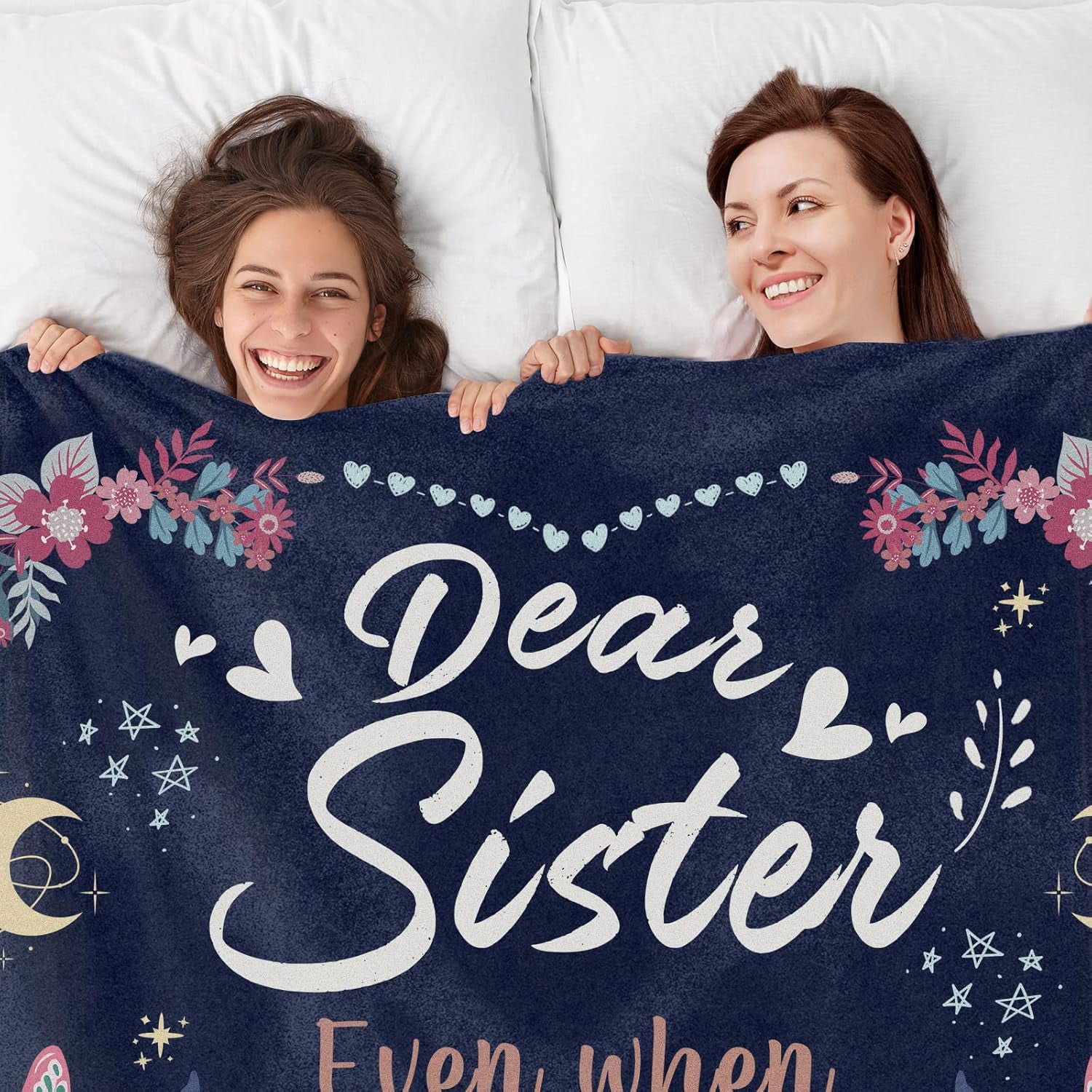 Sister Gifts Blanket, Sisters Gifts from Sister on Mother's Day, Blanket Present for Sisters on Valentine's Day, Happy Birthday Sister, to My Sister Gift Throw Blanket