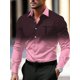 thumbnail image 1 of Camisa informal de negocios con estampado de manga larga para hombre Camisa formal con botones Otoño Invierno Primavera Verano Manga larga con puños Azul SML, 1 of 6
