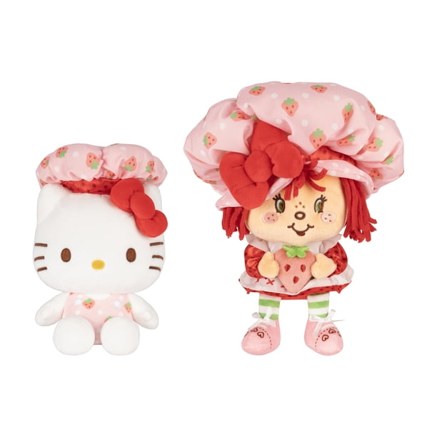 Set de 2 peluches Jazwares Hello Kitty y Strawberry Shortcake de 20 cm